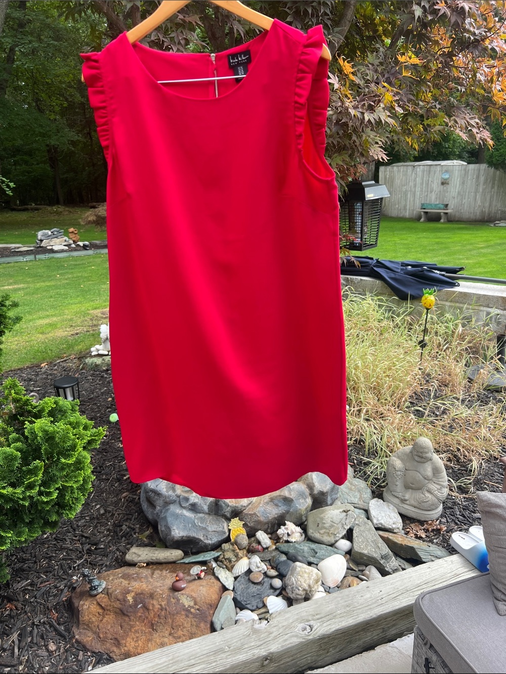 Nicole Miller Ruffle-Shoulder Dress - Picture 2 of 7